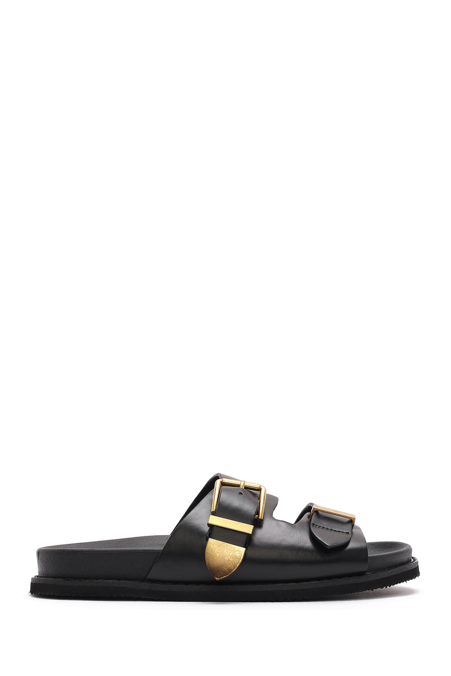 Women's Black Buckled Slippers 25SFE401018 | Derimod