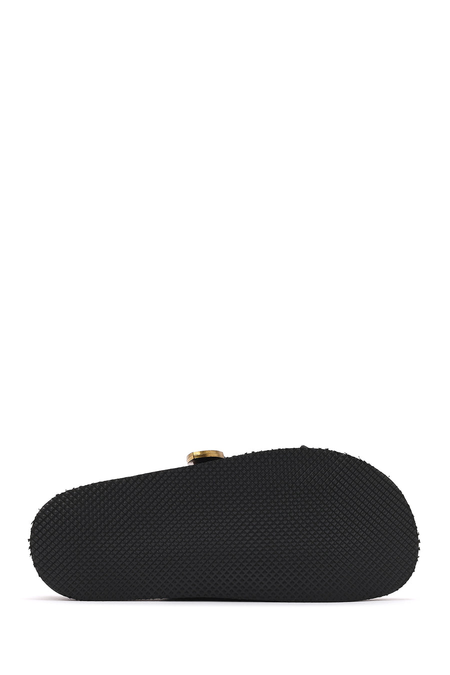 Women's Black Buckled Slippers
