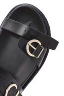 Women's Black Double Buckle Slippers | Derimod