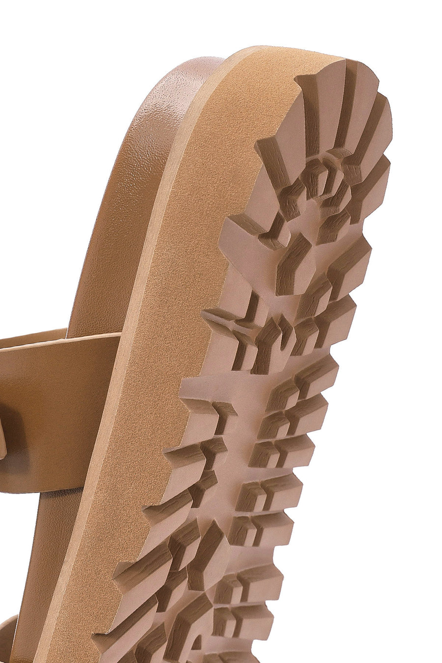 Women's Tan Double Buckle Slippers
