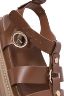 Kadın Taba Bilekten Bağlamalı Kalın Tabanlı Sandalet | Derimod