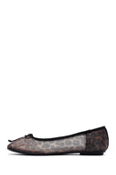 Women's Leopard Bow Patterned Ballerinas | Derimod