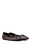 Women's Leopard Bow Patterned Ballerinas | Derimod