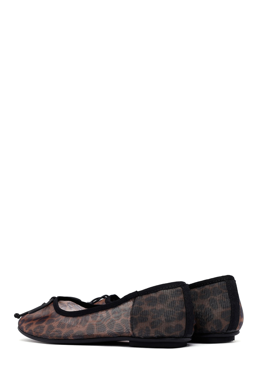 Women's Leopard Bow Patterned Ballerinas