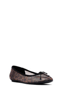 Women's Leopard Bow Patterned Ballerinas | Derimod