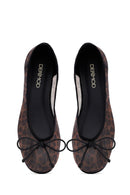Women's Leopard Bow Patterned Ballerinas | Derimod