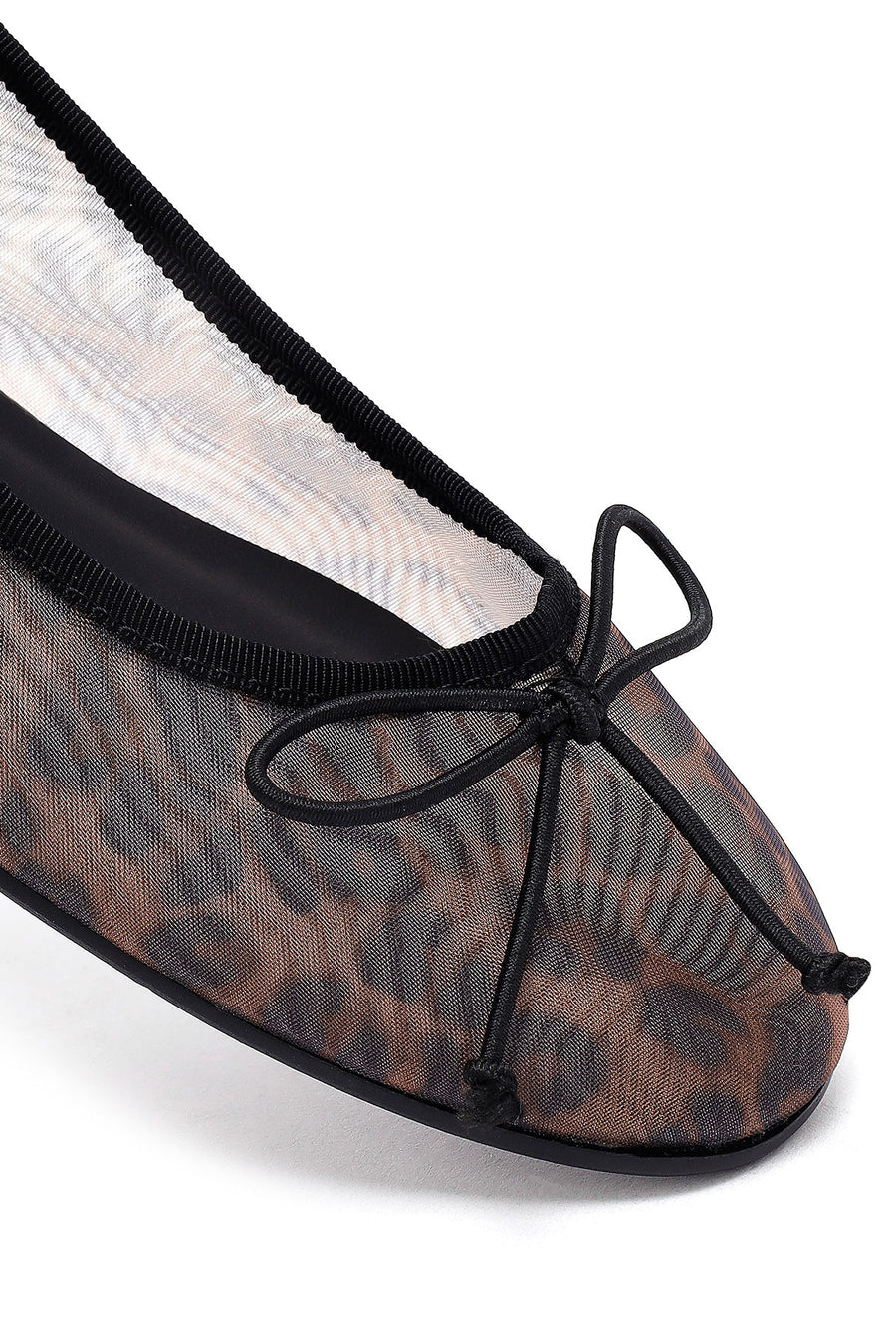 Women's Leopard Bow Patterned Ballerinas