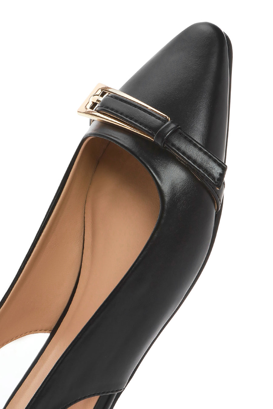 Women's Black Open Back Classic Ballerinas