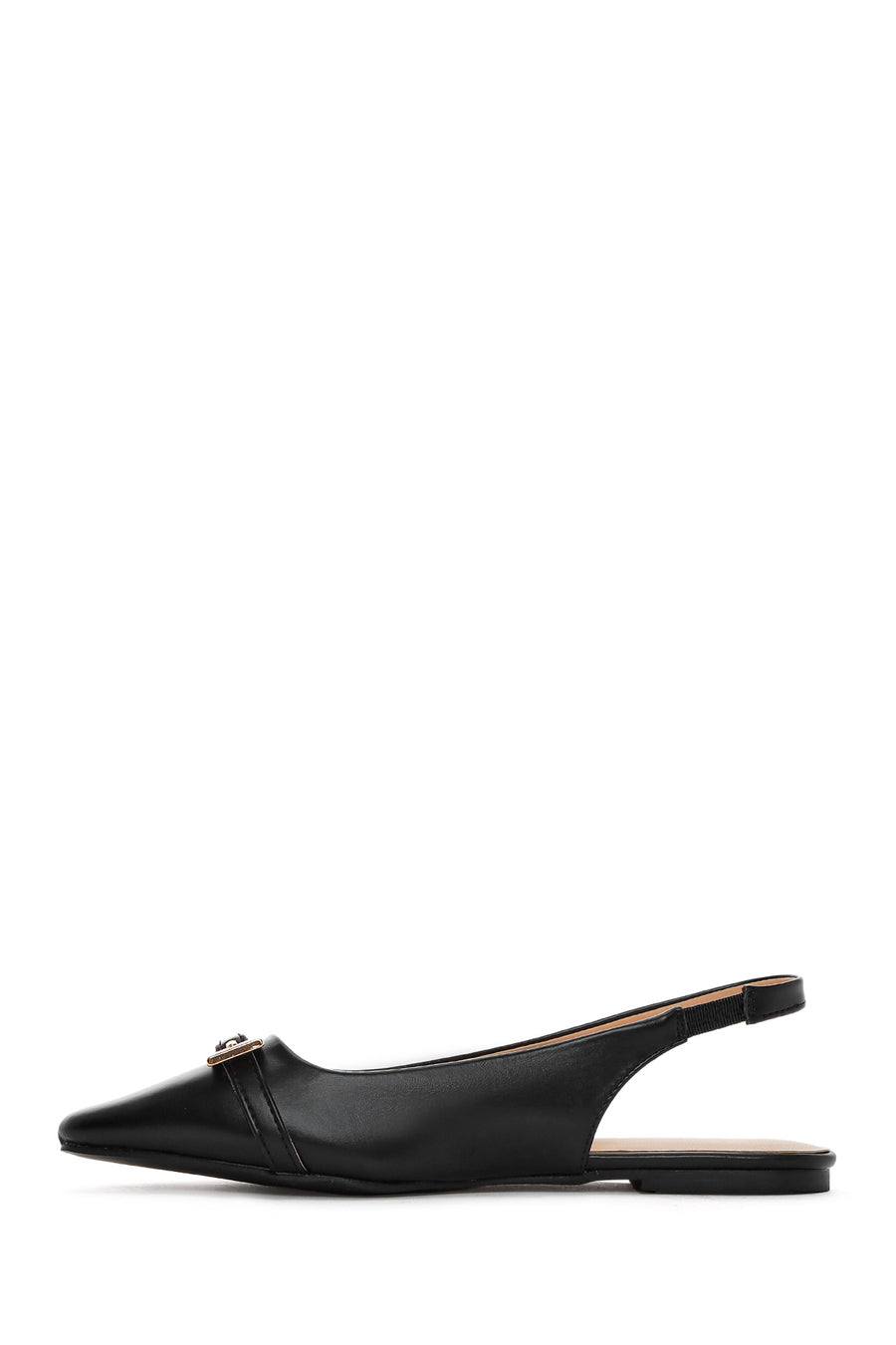 Women's Black Open Back Classic Ballerinas