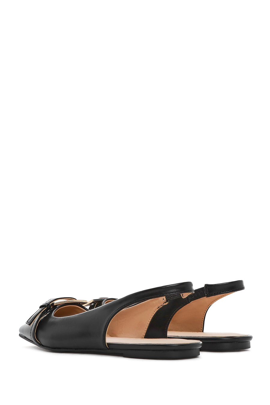 Women's Black Open Back Classic Ballerinas
