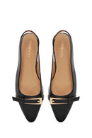 Kadın Siyah Arkası Açık Klasik Babet | Derimod