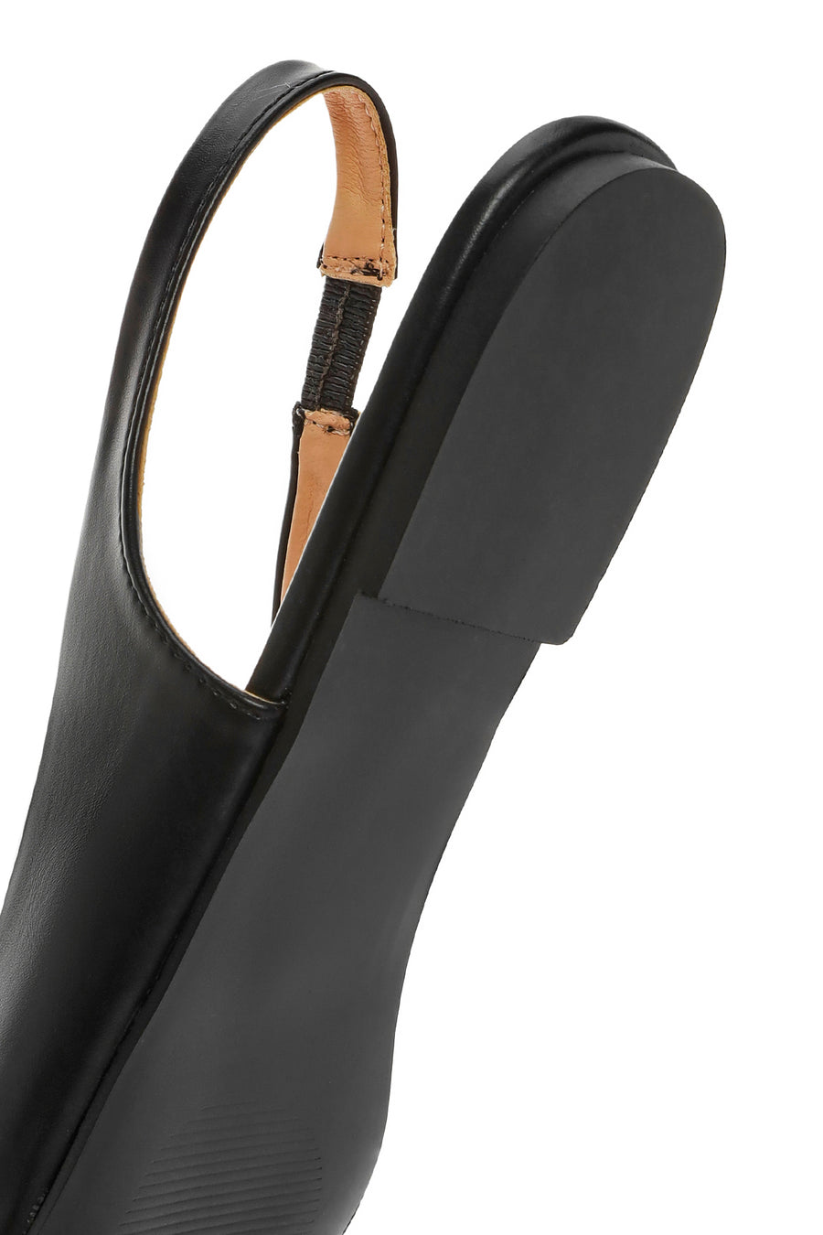 Women's Black Open Back Classic Ballerinas
