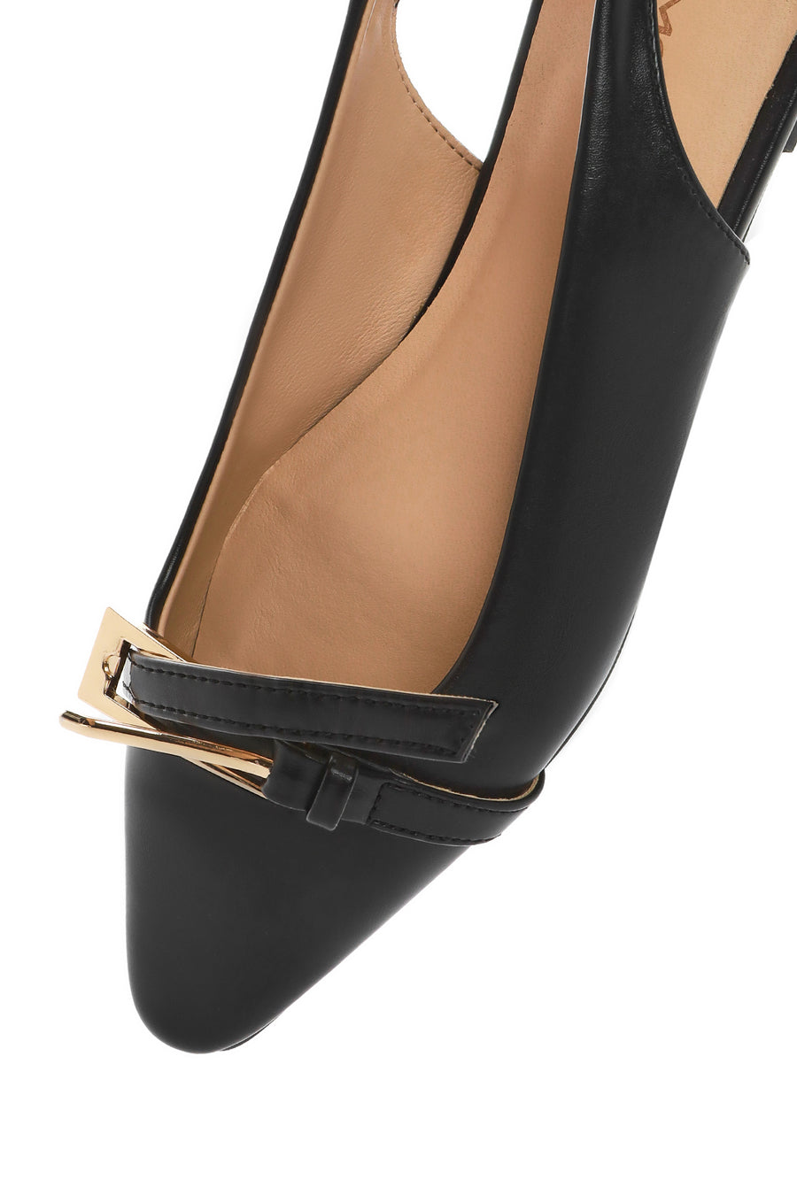Women's Black Open Back Classic Ballerinas