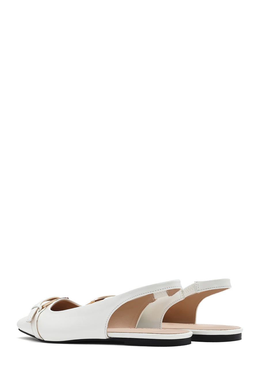 Women's Cream Open Back Classic Ballerinas