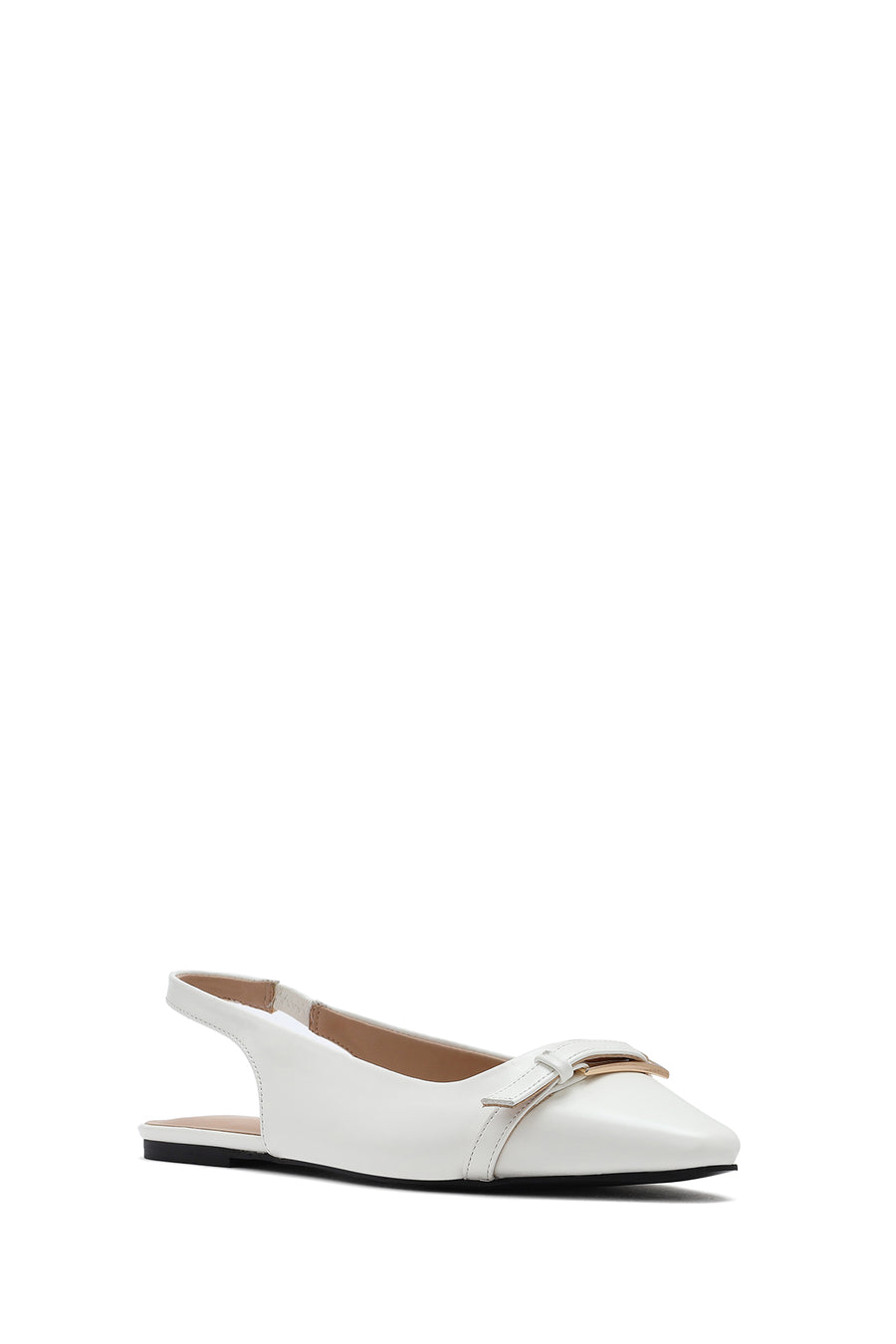 Women's Cream Open Back Classic Ballerinas