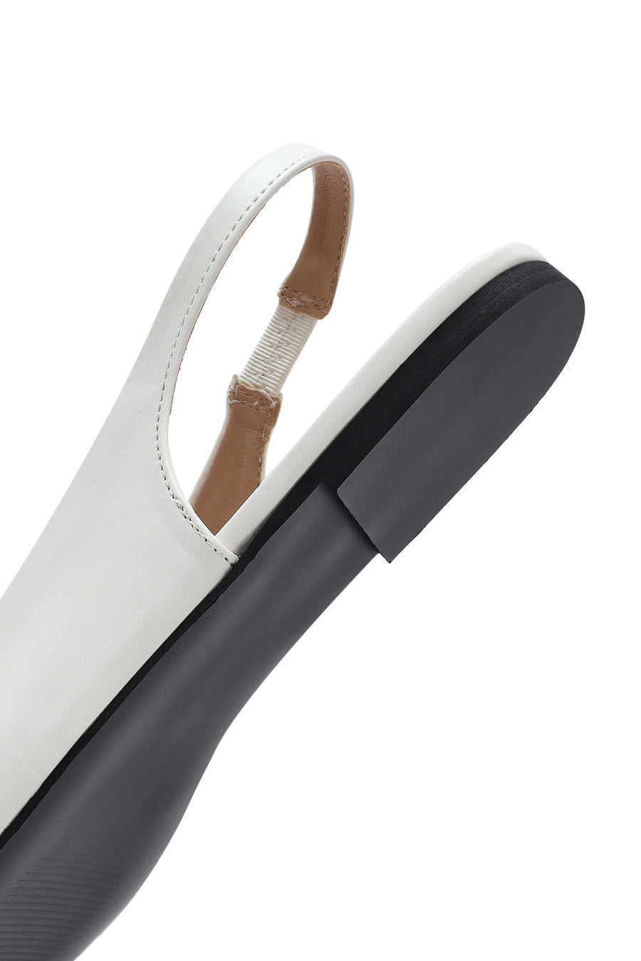 Women's Cream Open Back Classic Ballerinas