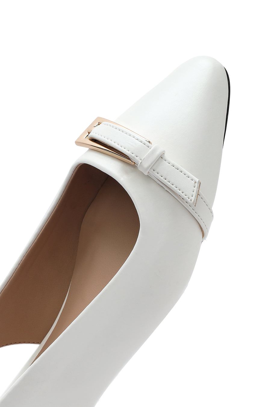 Women's Cream Open Back Classic Ballerinas