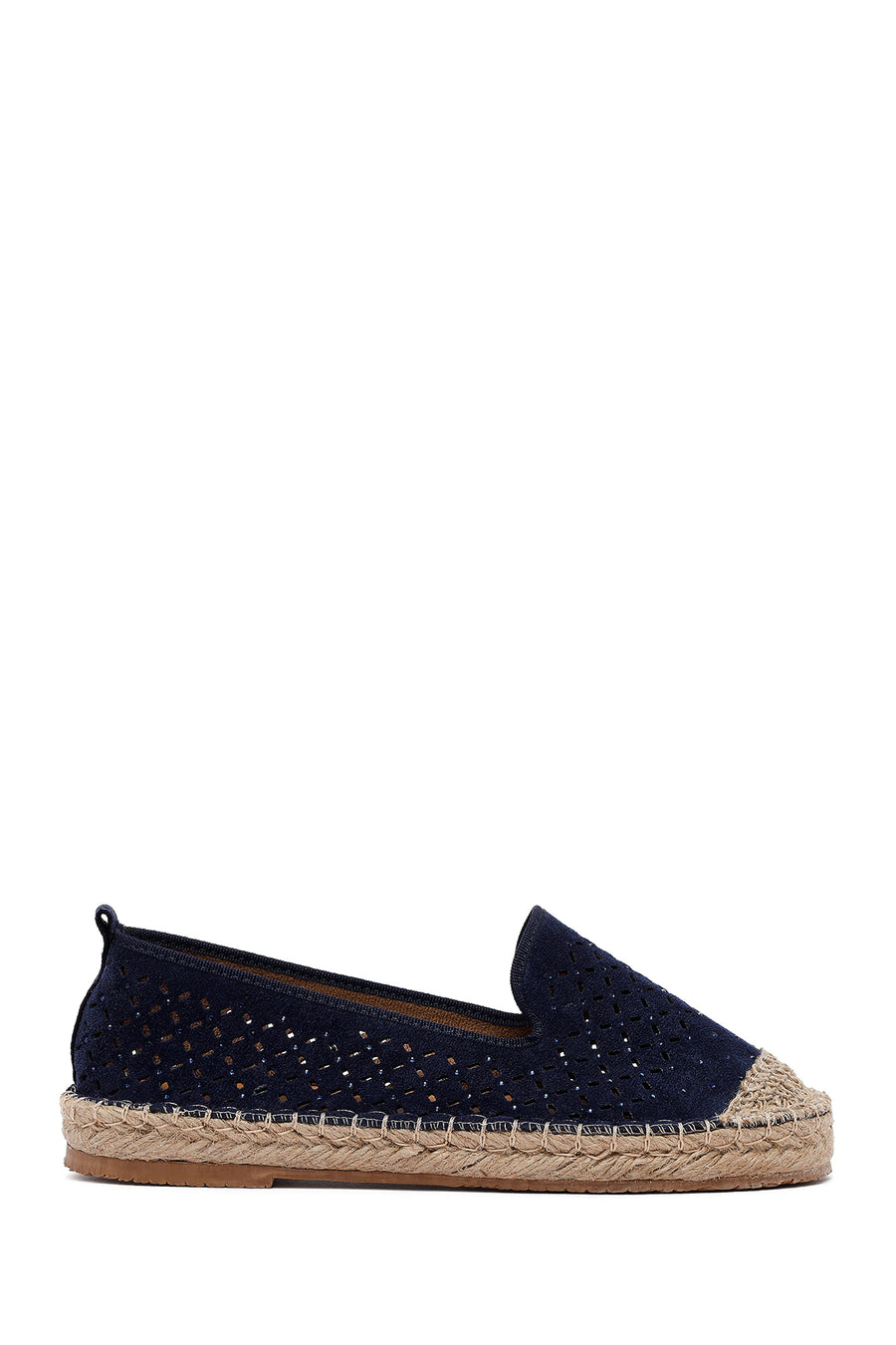 Woman Navy Blue Mesh Suede Espadrilles 25SFE402710 | Derimod