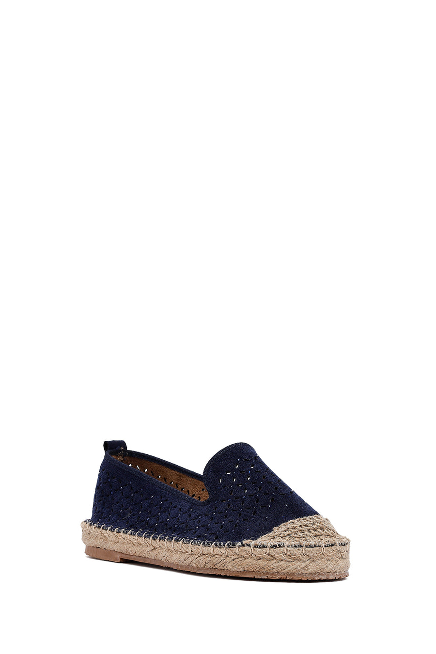 Woman Navy Blue Mesh Suede Espadrilles