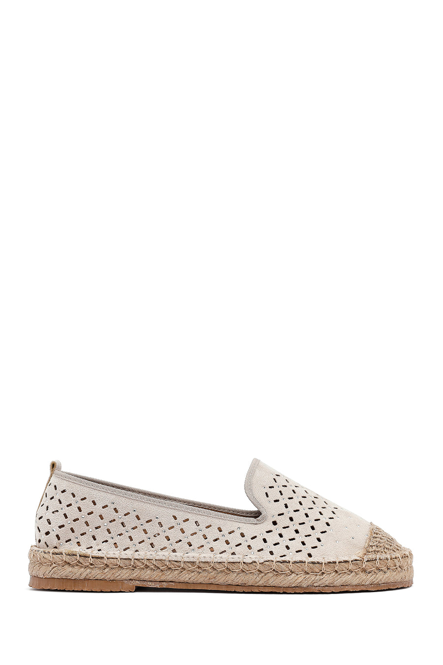 Woman Beige Mesh Suede Espadrilles 25SFE402710 | Derimod