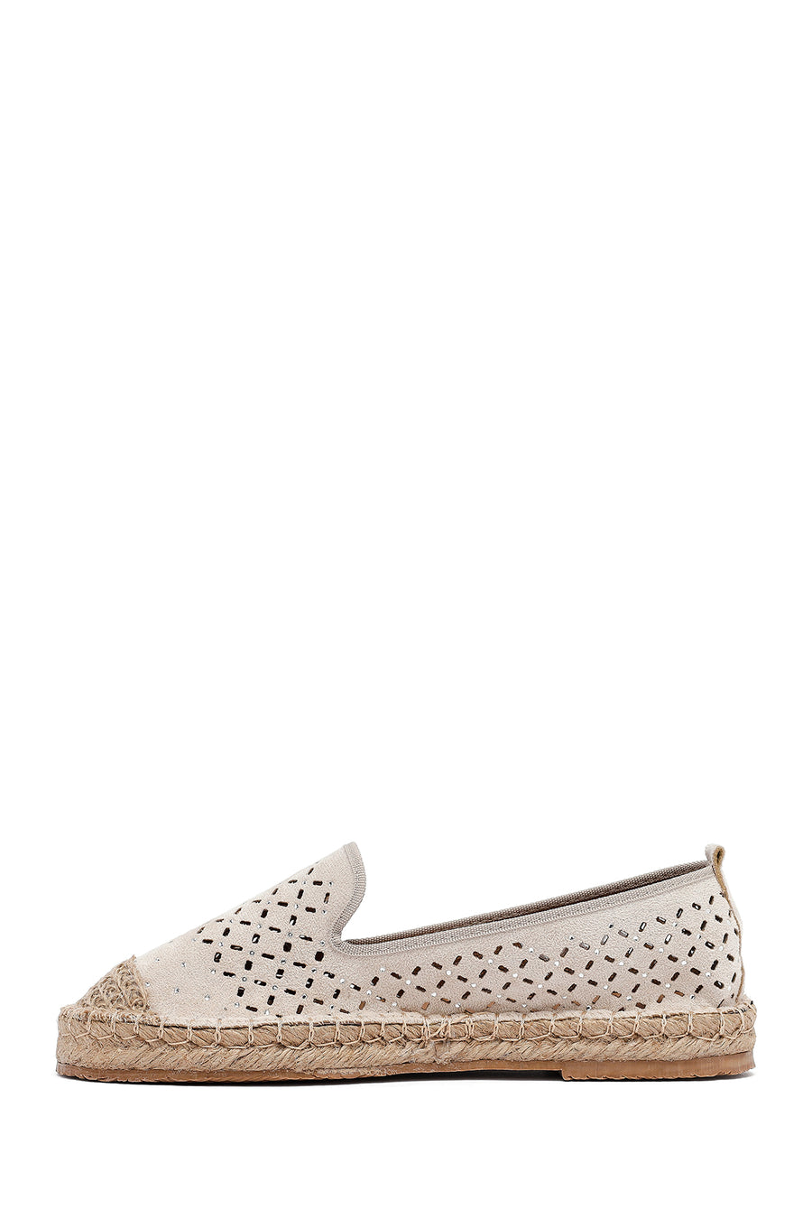 Woman Beige Mesh Suede Espadrilles