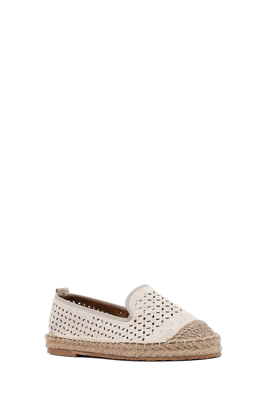 Woman Beige Mesh Suede Espadrilles