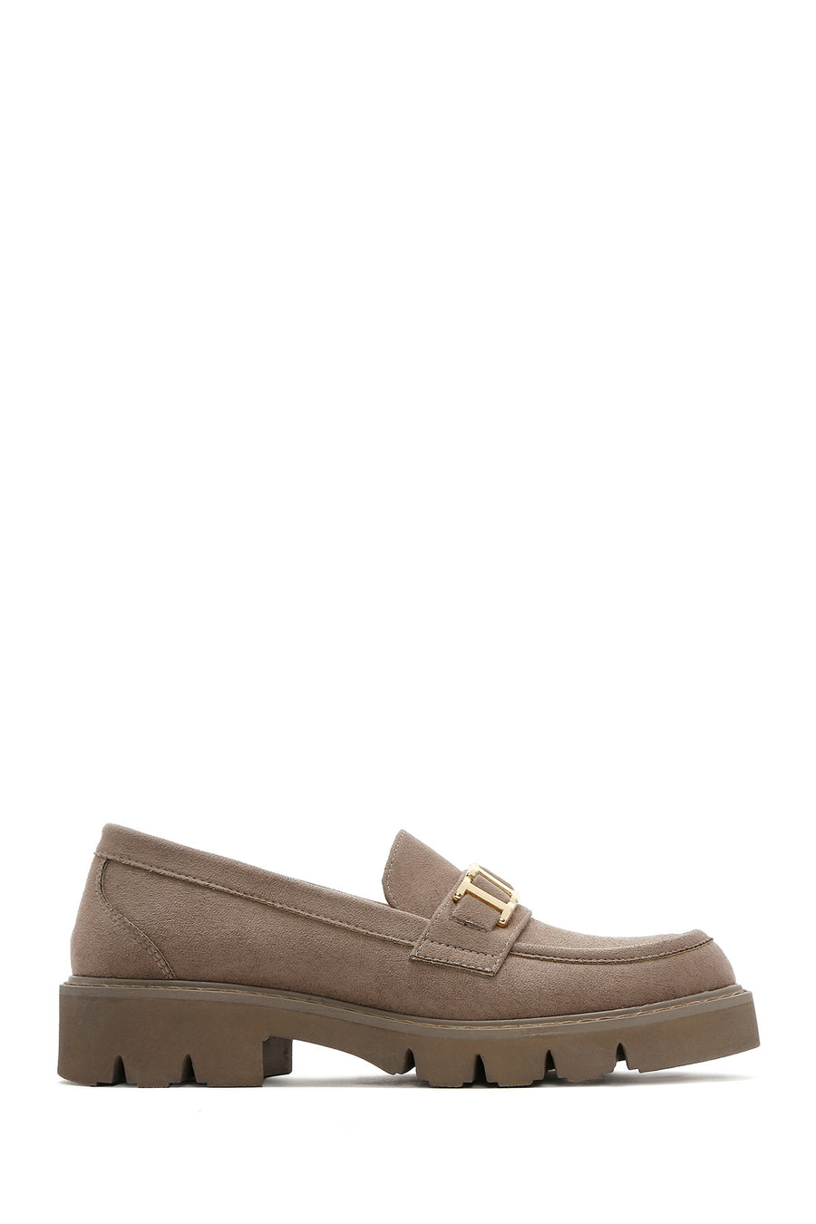 Kadın Vizon Tokalı Süet Maskülen Loafer 25SFE402810 | Derimod