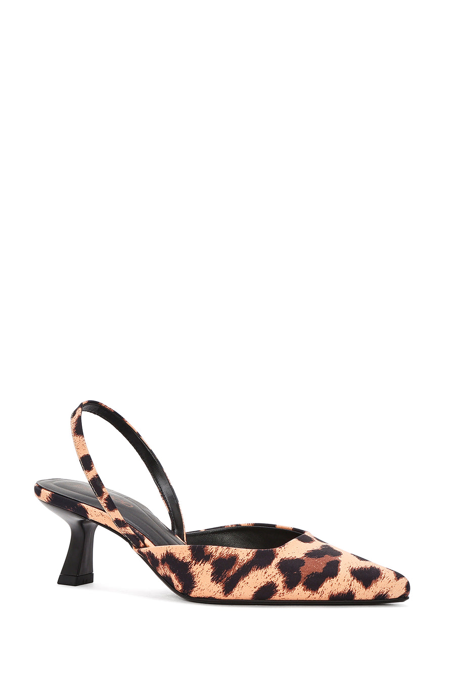 Women's Leopard Slingback Low Thin Heel Shoes