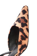 Kadın Leopar Arkası Açık Kısa İnce Topuklu Ayakkabı | Derimod