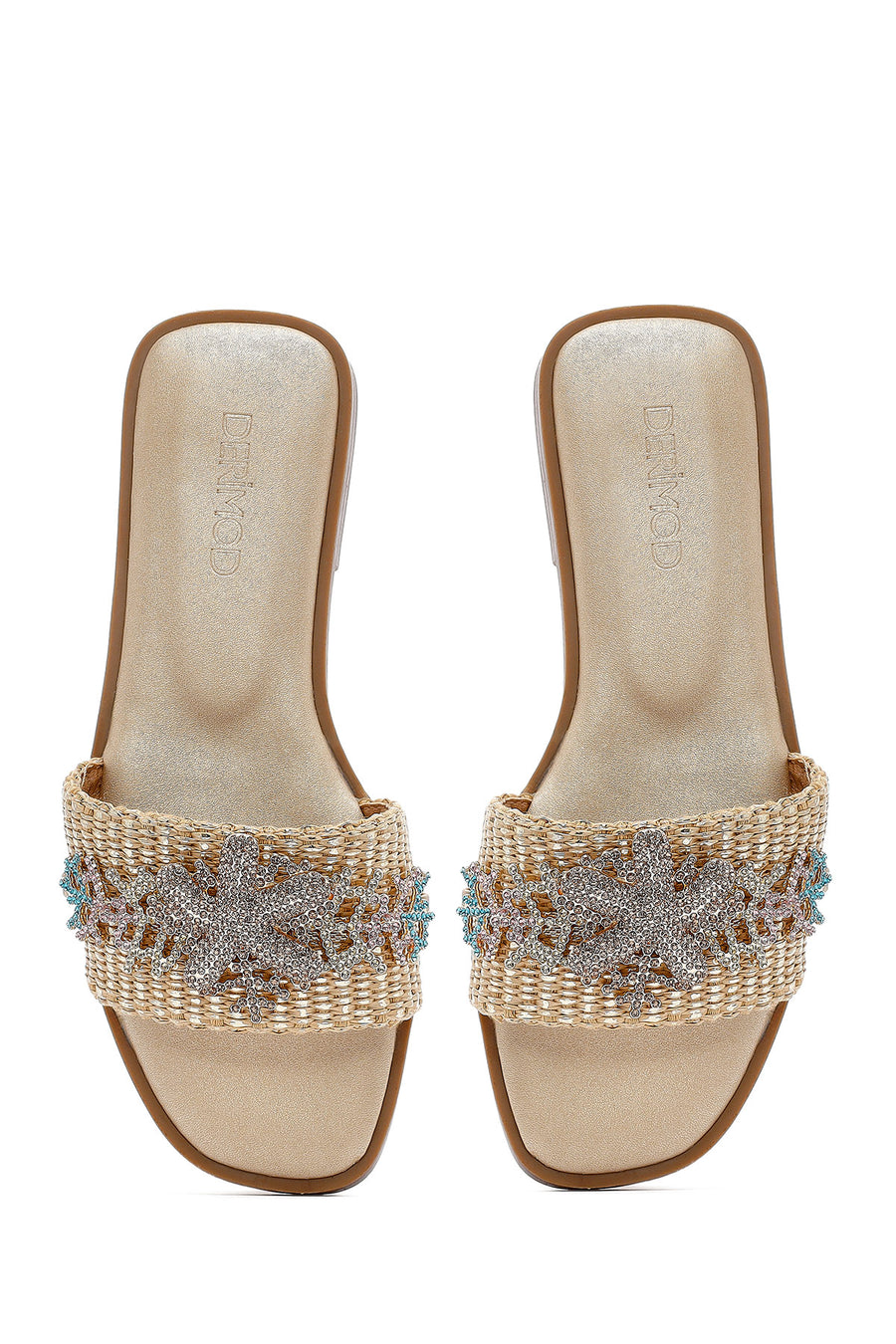 Women's Gold Stone Slippers