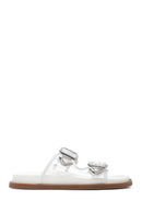 Kadın Beyaz Çift Tokalı Terlik | Derimod