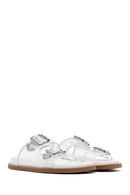 Kadın Beyaz Çift Tokalı Terlik | Derimod