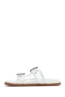 Kadın Beyaz Çift Tokalı Terlik | Derimod