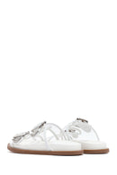 Kadın Beyaz Çift Tokalı Terlik | Derimod