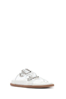 Kadın Beyaz Çift Tokalı Terlik | Derimod