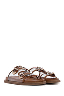 Kadın Taba Çift Tokalı Terlik | Derimod