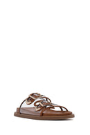 Kadın Taba Çift Tokalı Terlik | Derimod