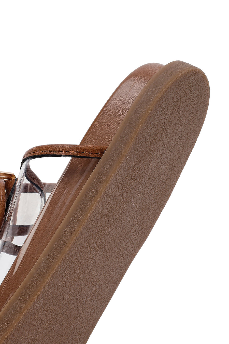 Women's Tan Double Buckle Slippers