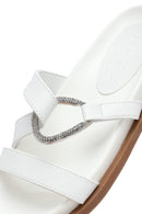 Woman White Stone Slippers | Derimod