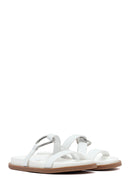 Woman White Stone Slippers | Derimod