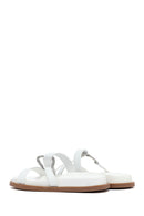 Woman White Stone Slippers | Derimod