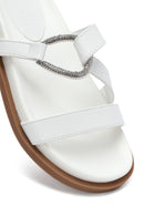 Woman White Stone Slippers | Derimod