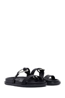 Woman Black Stone Slippers | Derimod