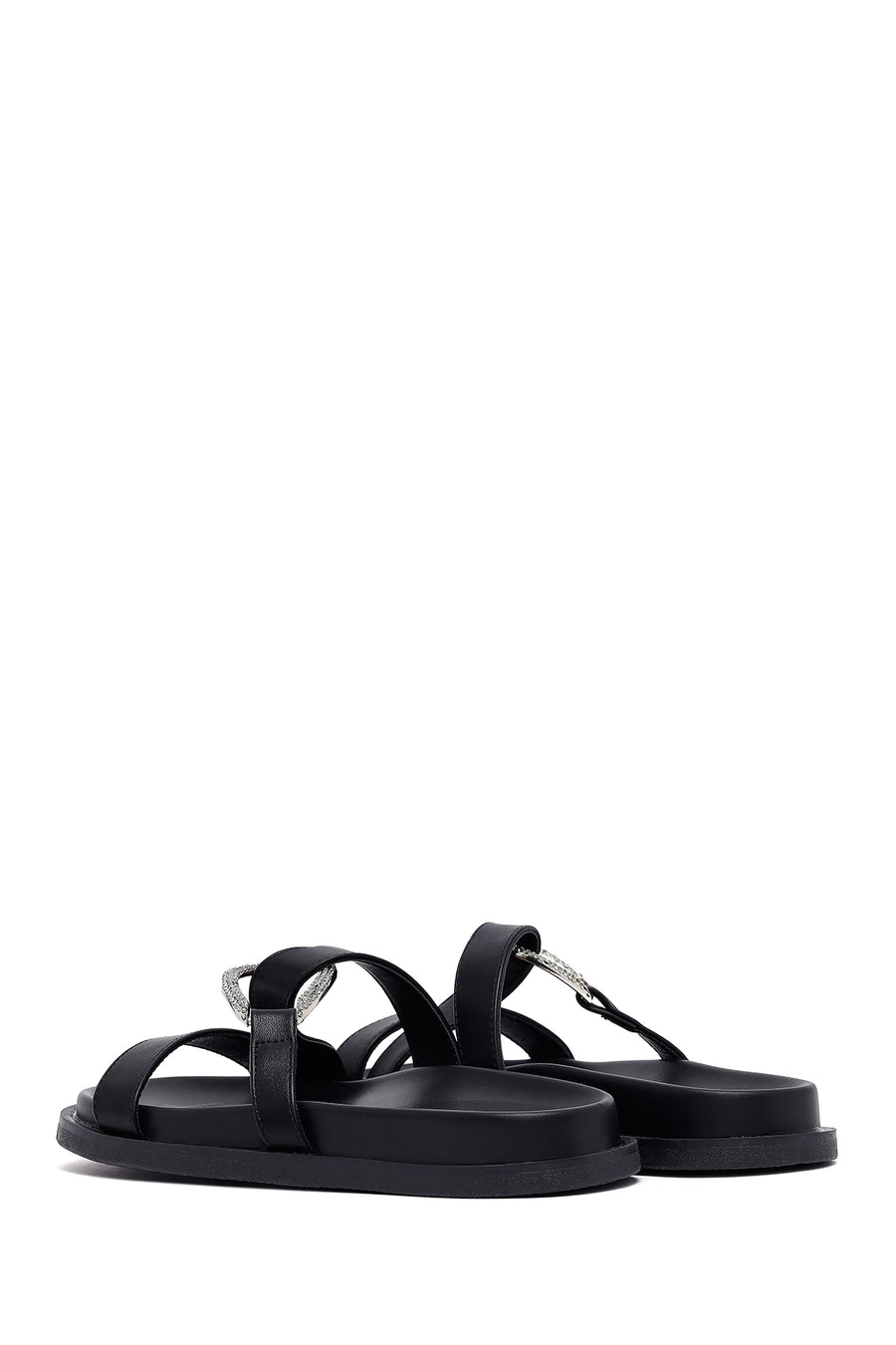 Woman Black Stone Slippers