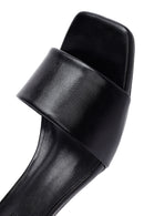 Women's Black Thin Short Heeled Slippers | Derimod