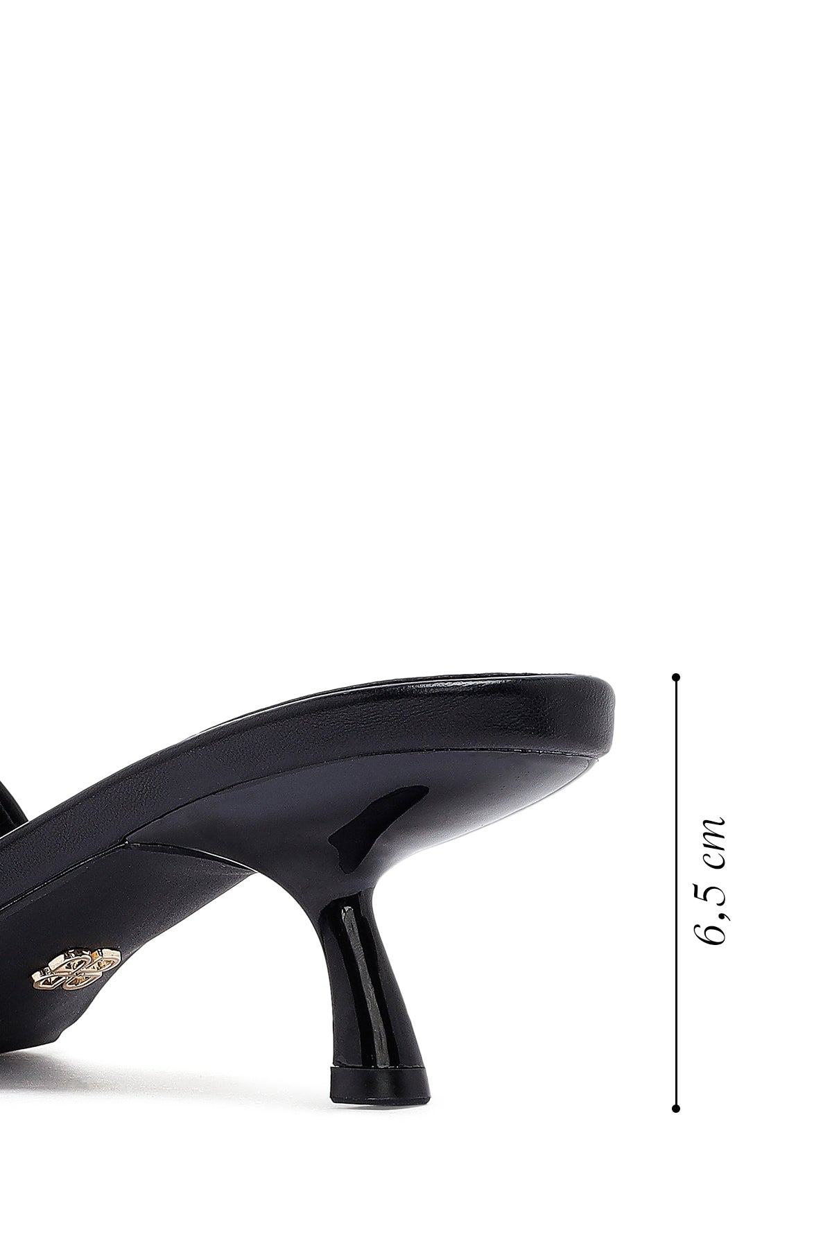 Kadın Siyah İnce Kısa Topuklu Terlik