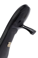 Women's Black Thin Short Heeled Slippers | Derimod