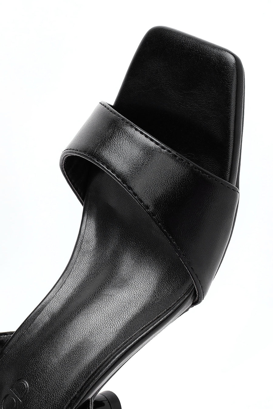 Women's Black Ankle Buckle Thick Heel Sandals