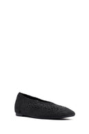 Women's Black Glitter Ballerina | Derimod