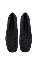 Women's Black Glitter Ballerina | Derimod